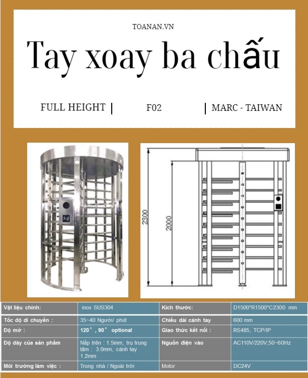 Cửa tay xoay loại lớn F02