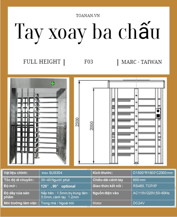 Tay xoay ba chấu loại lớn