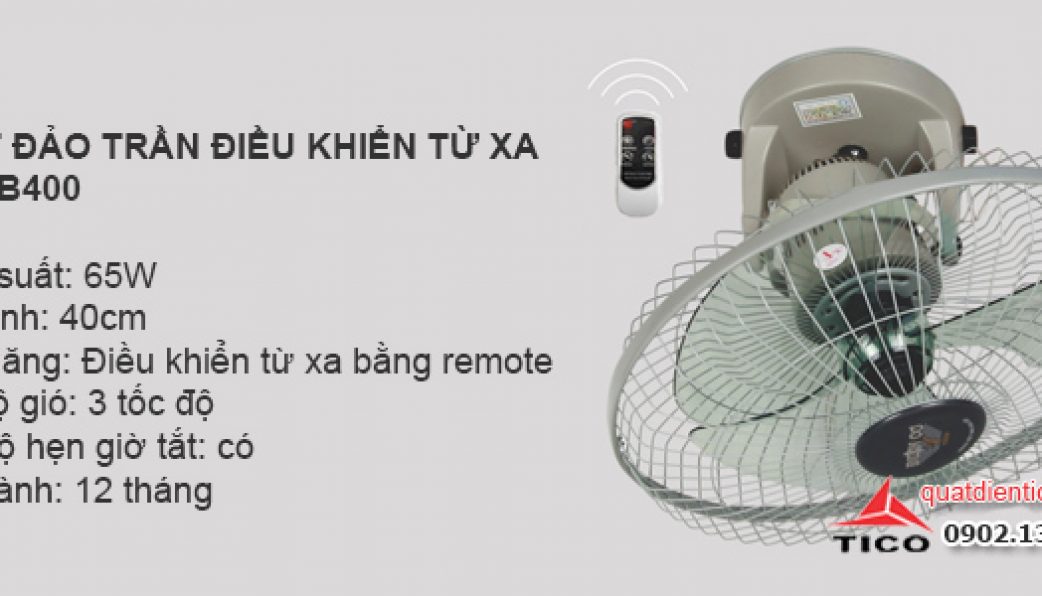 Quạt đảo trần điều khiển từ xa- ĐKB400
