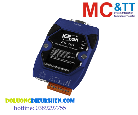 GW-7553: Bộ chuyển đổi Profibus sang Modbus TCP/ IP kết nối RS-232 ICP DAS