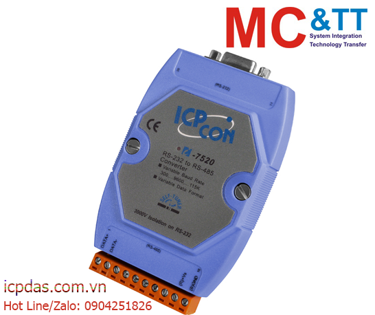  I-7520: Bộ chuyển đổi cách ly RS-232 sang RS-422/485 ICP DAS