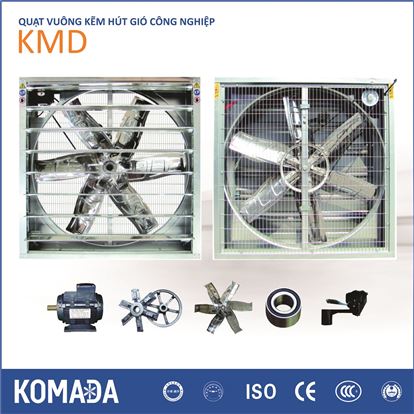 Quạt vuông kẽm hướng trục hút gió công nghiệp KMD