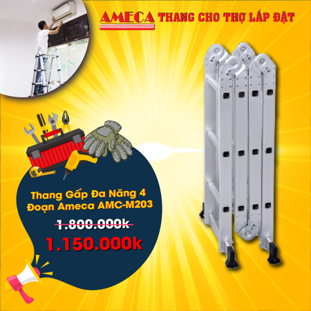 Thang gấp 4 đoạn Ameca AMC-M203