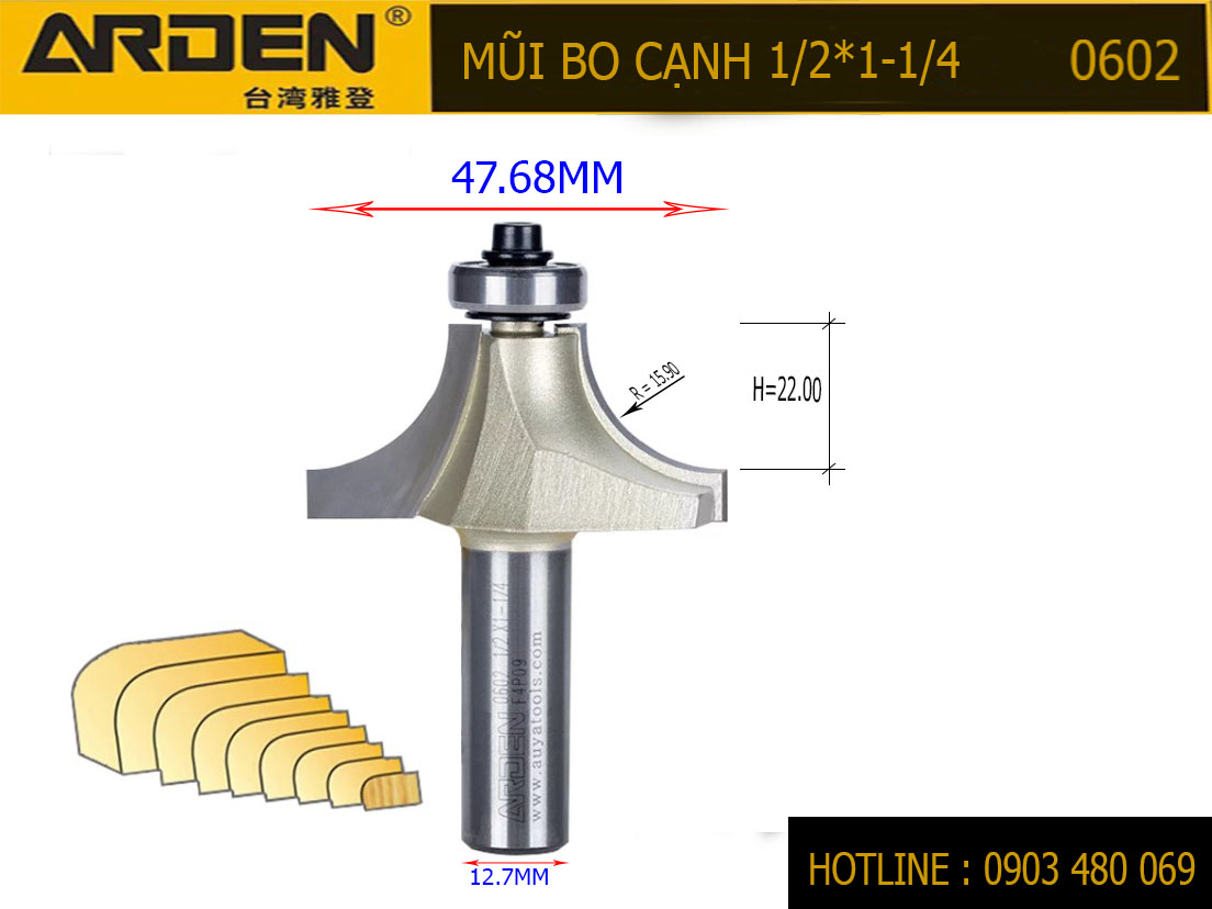 Mũi tròn góc ARDEN 1/2*1-1/4 0602