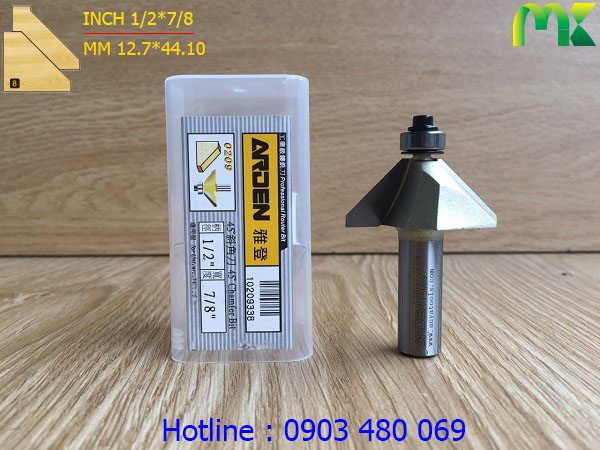 Mũi phay góc 45 độ ARDEN 1/2*7/8 0209 cốt 12.7mm