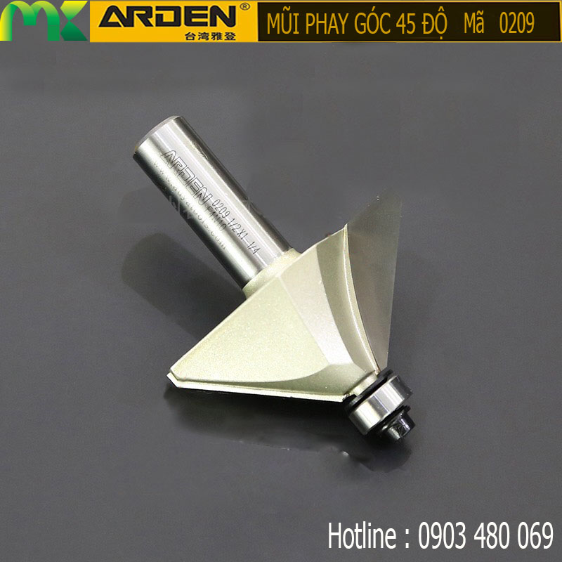 Mũi phay góc 45 độ ARDEN 1/2*1-3/8 0209 cốt 12.7mm