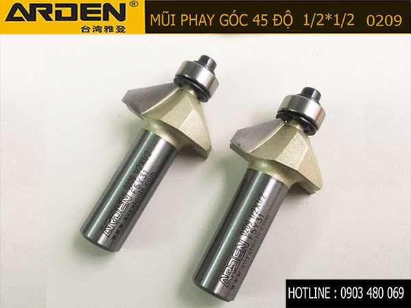 Mũi phay góc 45 độ ARDEN 1/2*1/2 0209 cốt 12.7mm