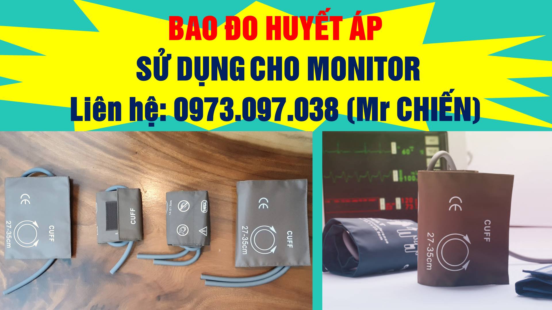 Bao đo huyết áp dùng cho monitor