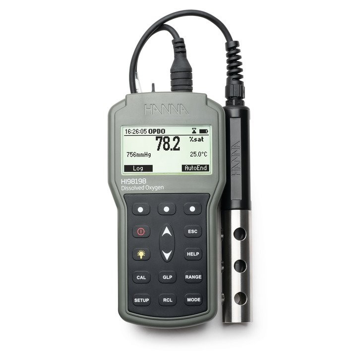 Máy đo Oxy hòa tan cầm tay dạng quang học thế hệ mới HI98198
