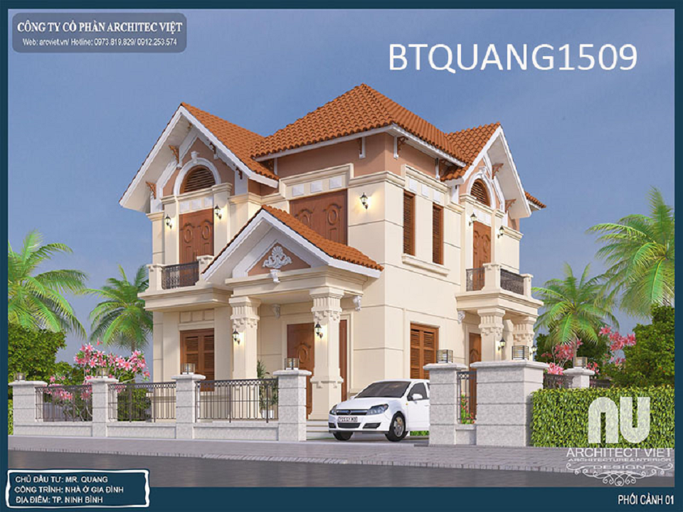 Thiết kế biệt thự 2 tầng tân cổ điển