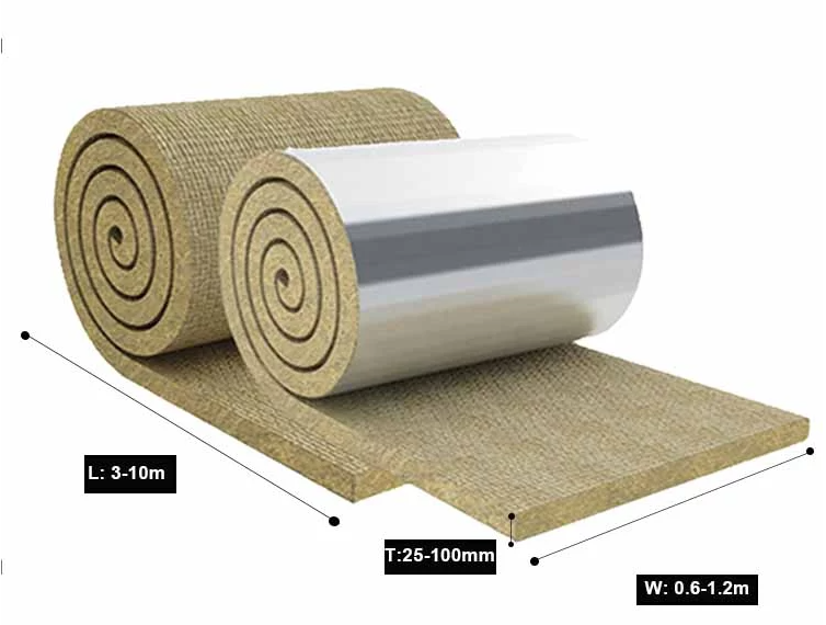Bông khoáng Rockwool dạng cuộn có bạc