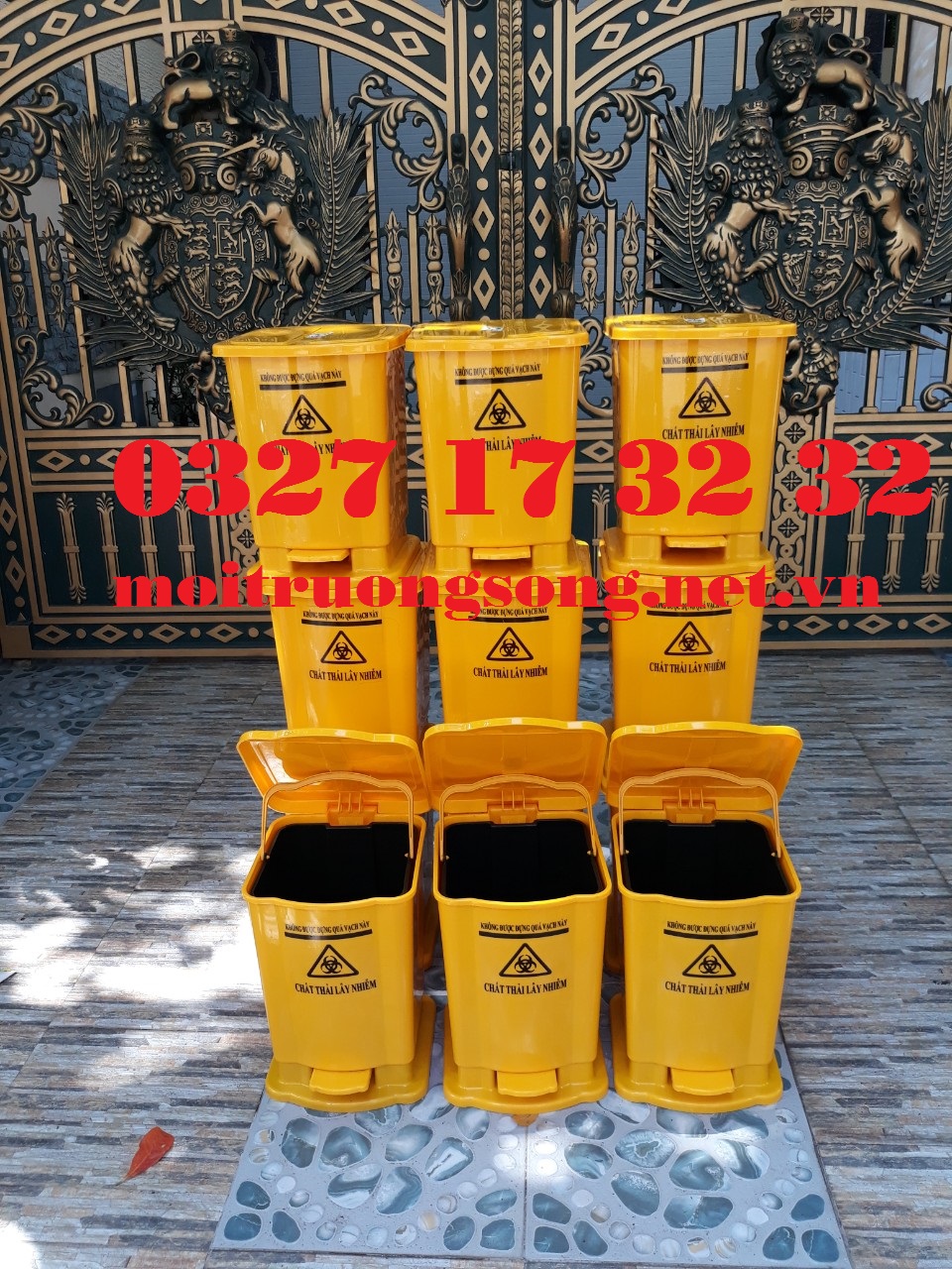 Thùng rác y tế 15 lít đạp chân nhựa HDPE chính phẩm