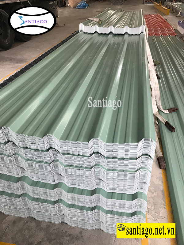 Tôn nhựa PVC ASA 5 sóng vuông Santiago- Chống hóa chất ăn mòn chống nóng chống ồn giá rẻ