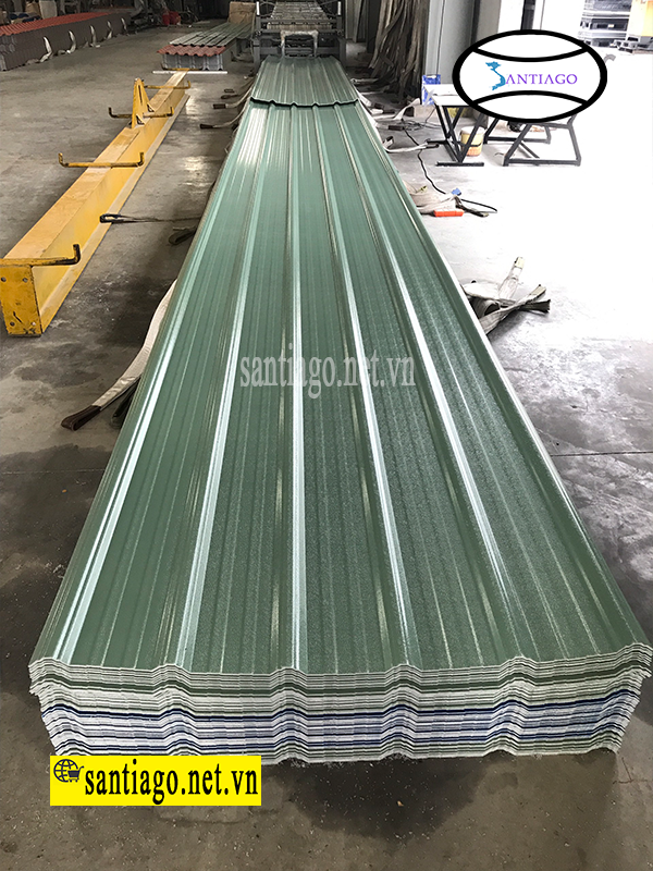 Tôn nhựa PVC ASA 6 sóng vuông Santiago- Cách nhiệt cách âm chống ăn mòn giá rẻ