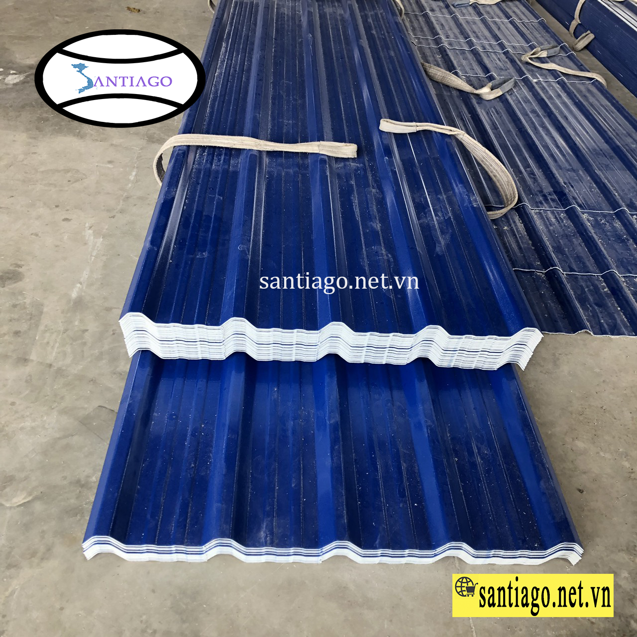 Tôn nhựa PVC ASA 5 sóng vuông Santiago- Chống hóa chất ăn mòn chống nóng chống ồn giá rẻ
