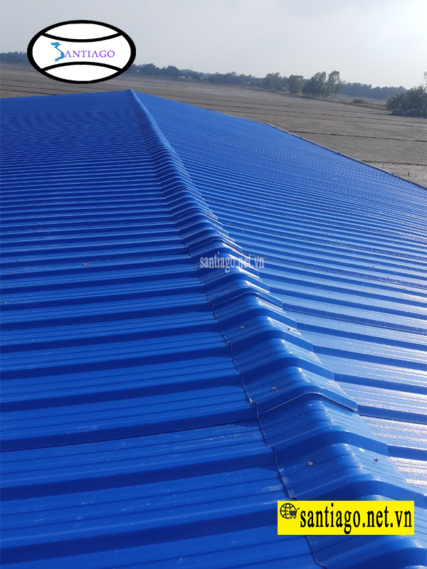 Tôn nhựa PVC ASA 5 sóng vuông Santiago- Chống hóa chất ăn mòn chống nóng chống ồn giá rẻ