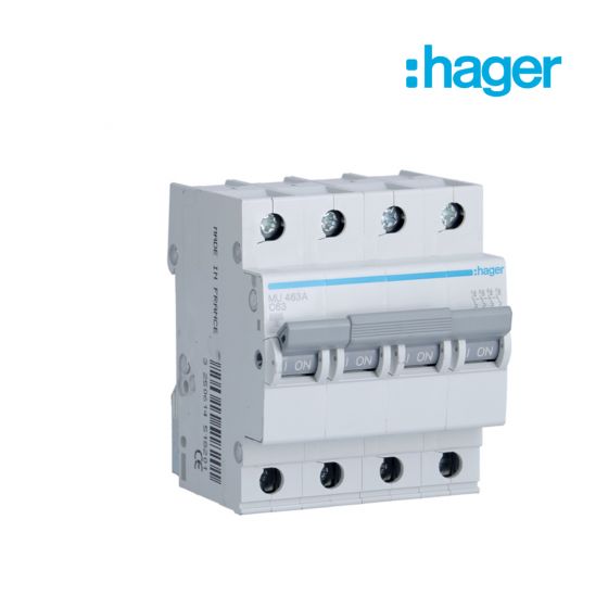 Cầu dao tự động MCB 4P 63A Hager- MU463A