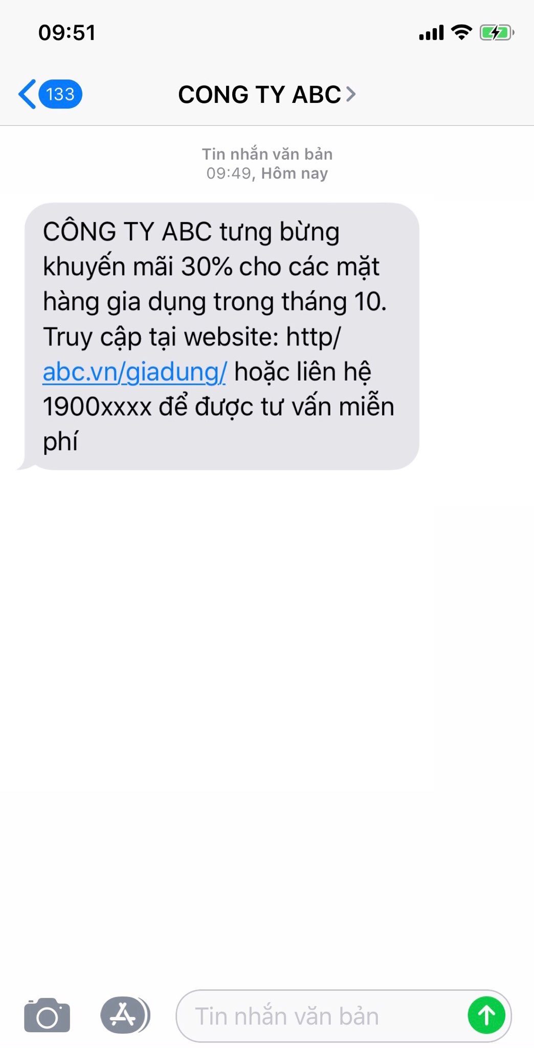Gửi tin nhắn SMS đến khách hàng bằng tên doanh nghiệp hoặc tên thương hiệu