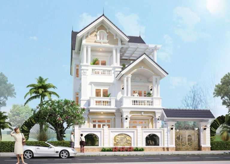 Mẫu thiết kế biệt thự pháp 3 tầng sang trọng tinh tế