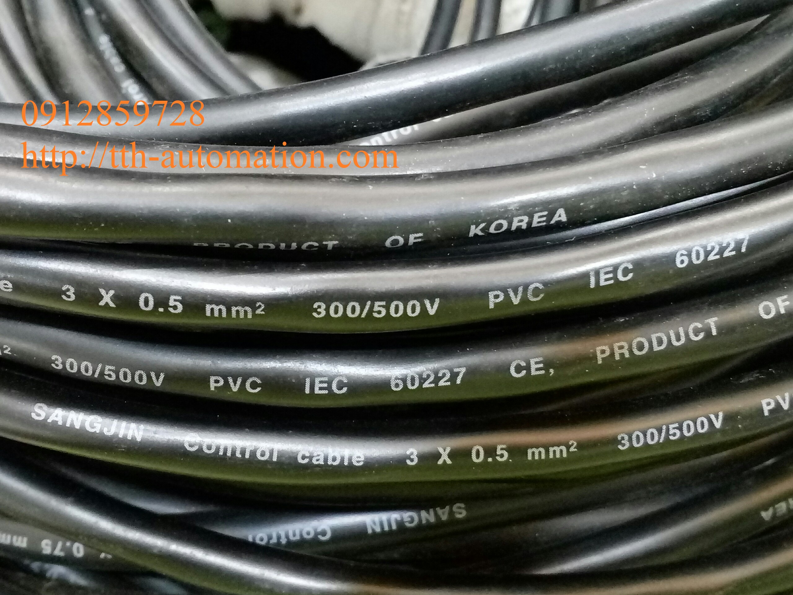 Cáp điều khiển Sangjin 3×0.5 chống nhiễu, xuất xứ Hàn Quốc