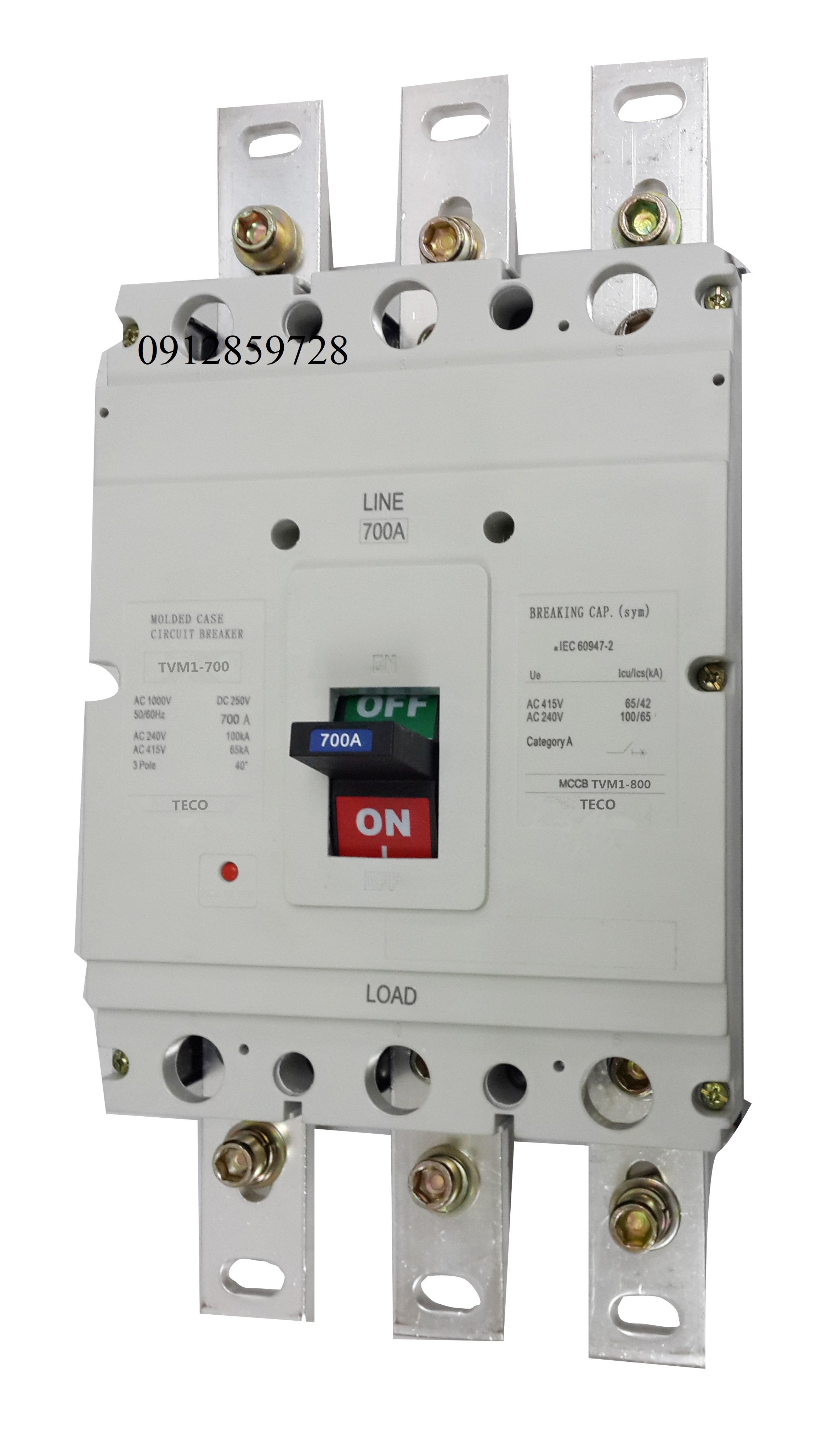 Aptomap (MCCB) TVM1-800/700A, xuất xứ Đài Loan