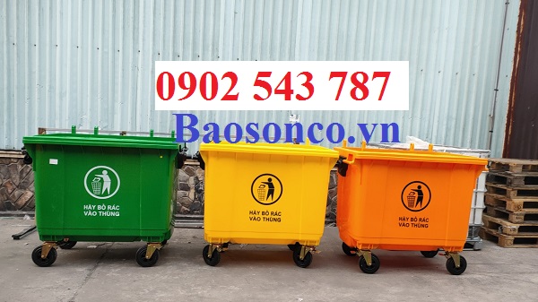 Xe thu gom rác 660 lít nhựa HDPE  