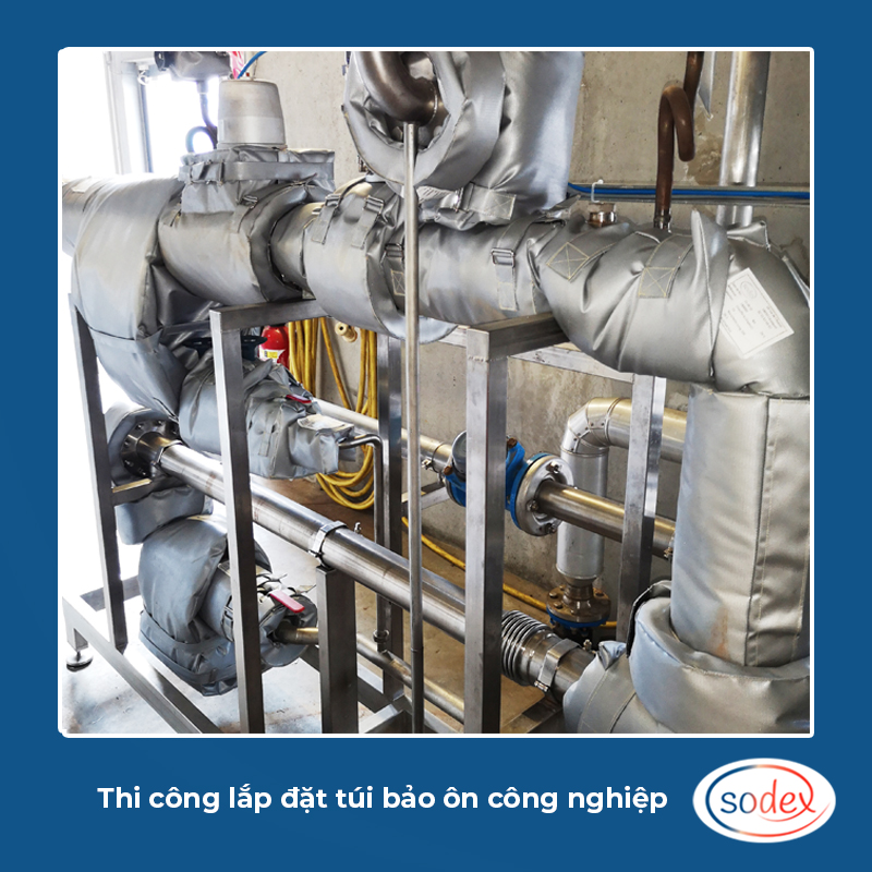 Thi công lắp đặt túi nệm bảo ôn công nghiệp tháo lắp