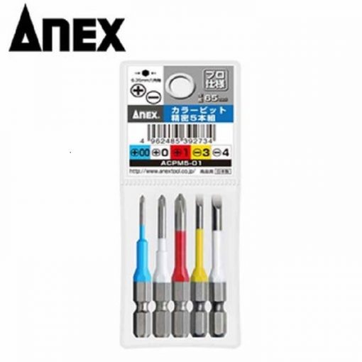 Vỉ 5 mũi vít có từ tính ACPM5-01 Anex