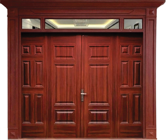 Cửa thép vân gỗ 4 cánh cân - 4FH10-8