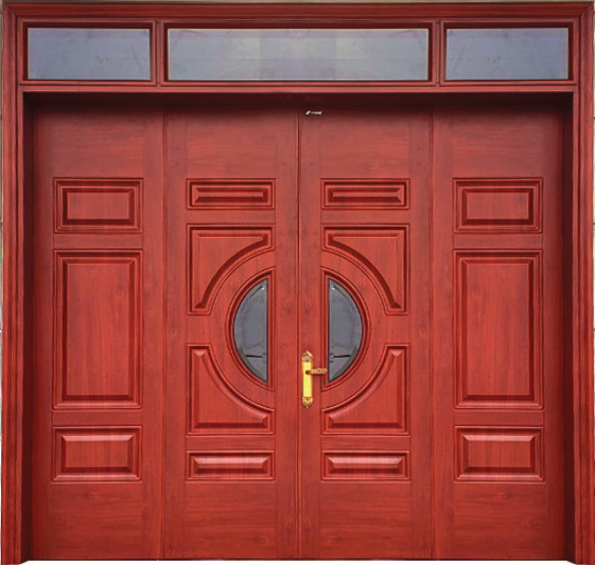 Cửa thép vân gỗ 4 cánh cân -4FH9-10