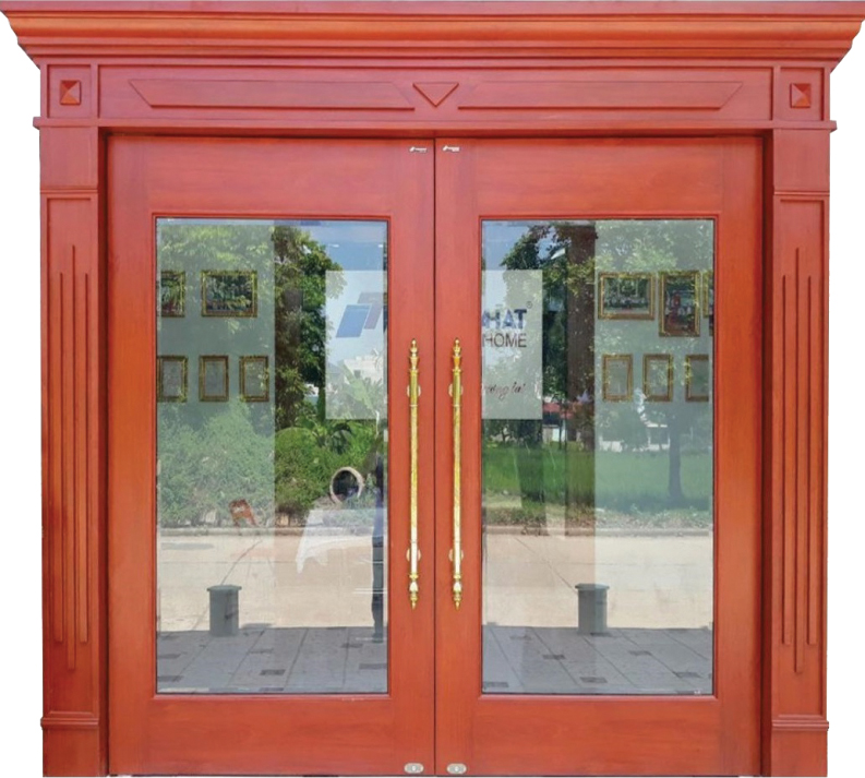 Cửa thủy lực vân gỗ mở quay TL3