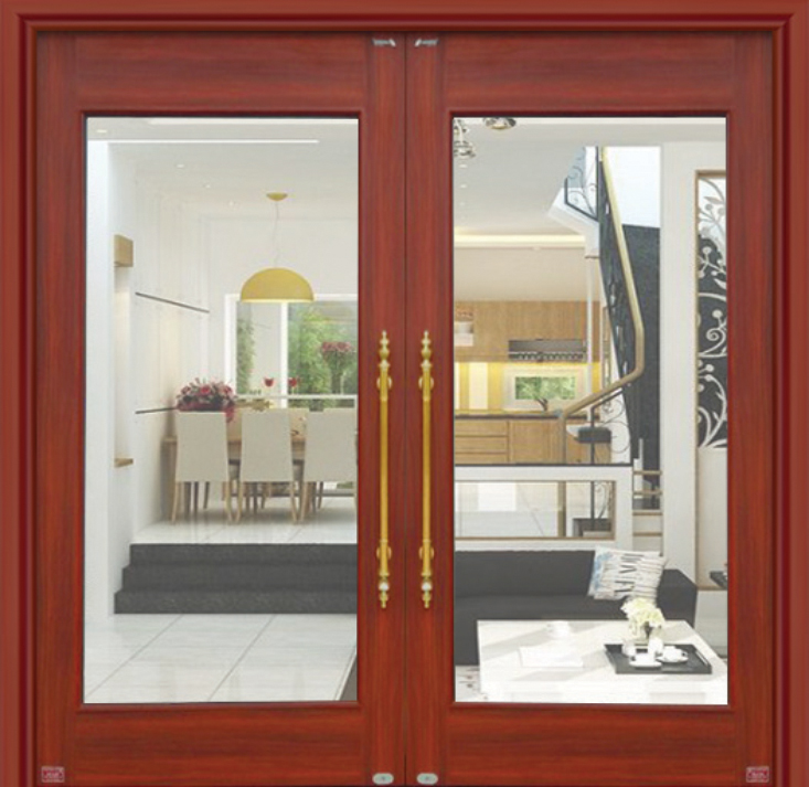 Cửa thủy lực vân gỗ mở trượt TN04