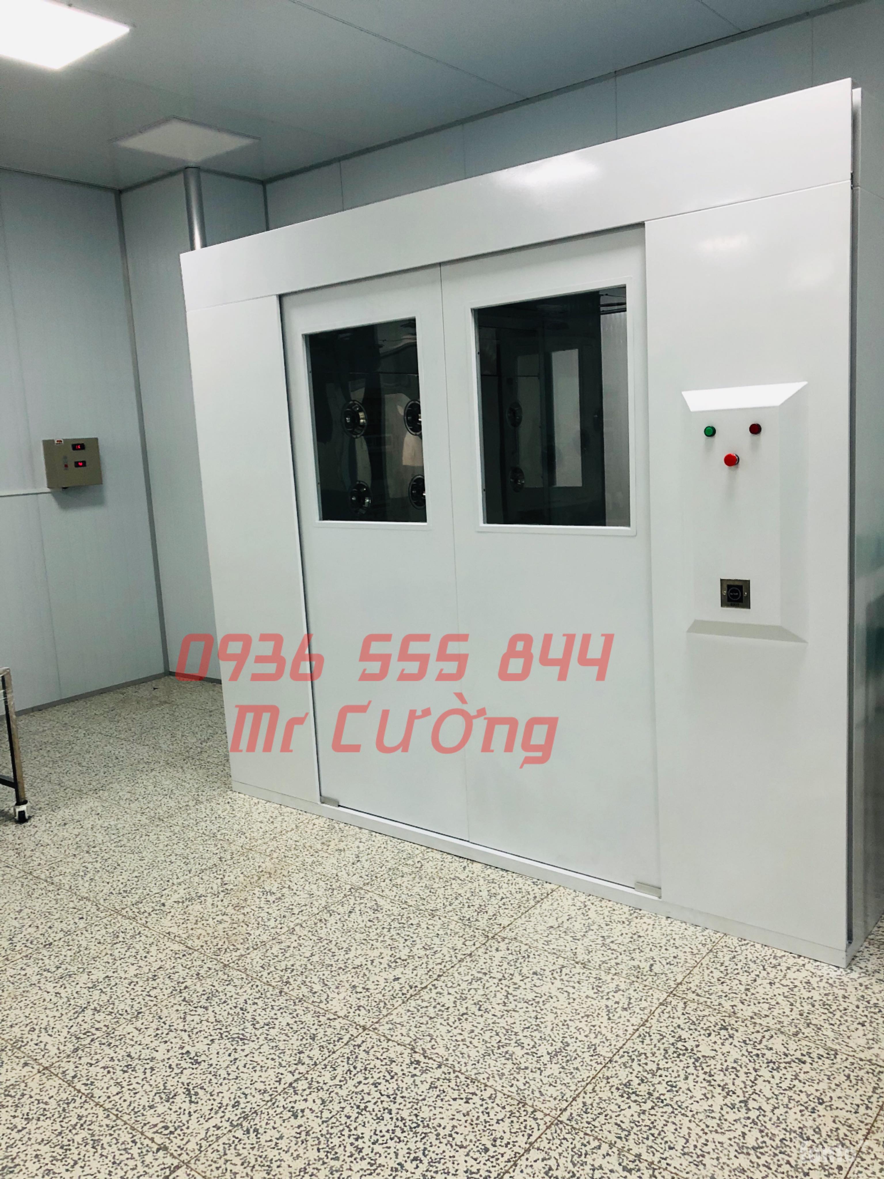 Air shower cửa trượt tự động 2 cánh (Sắt sơn tĩnh điện)