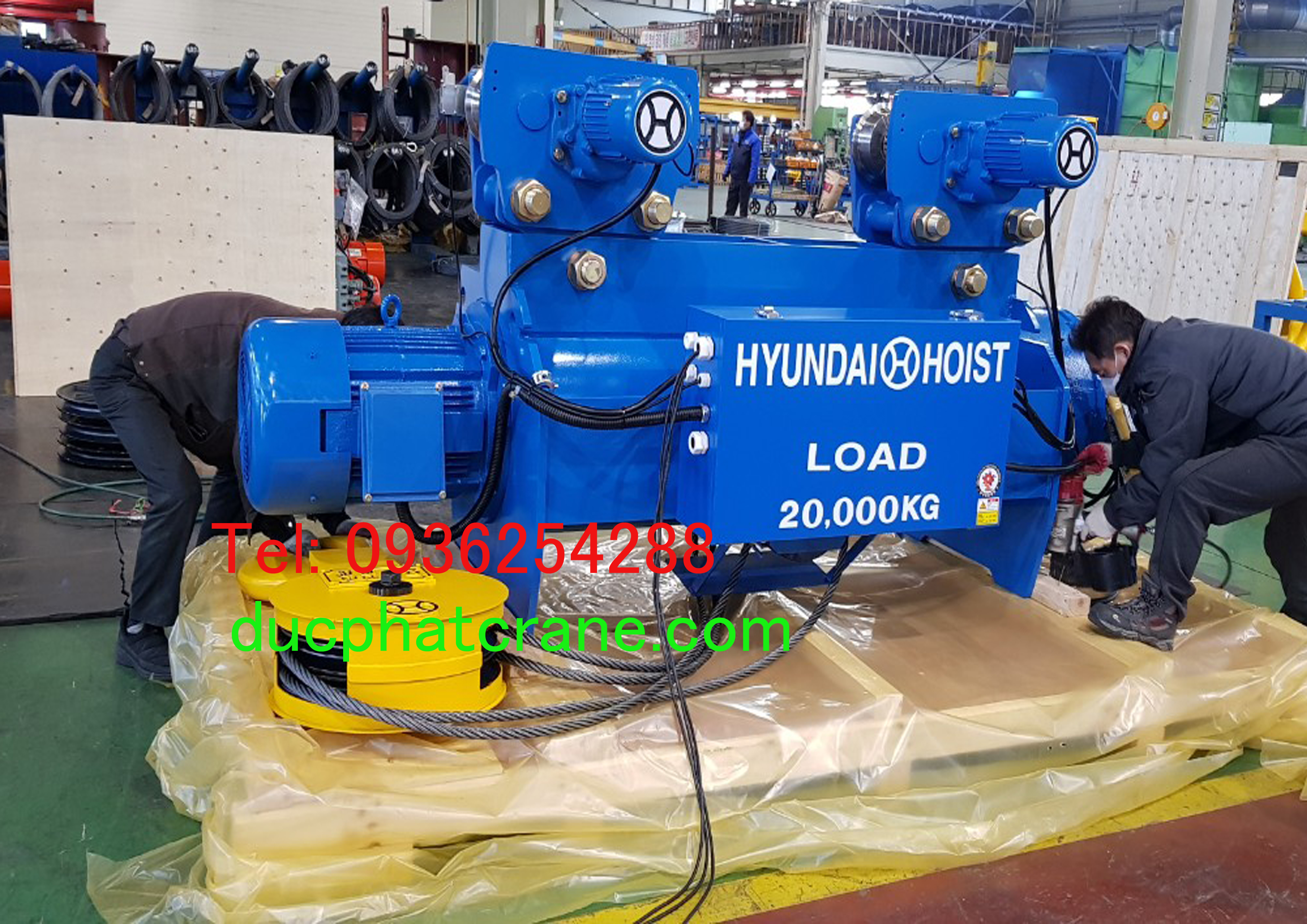 Pa lăng cáp điện Huyndai dầm đơn 7.5 tấn- 10 tấn - 15 tấn - 20 tấn