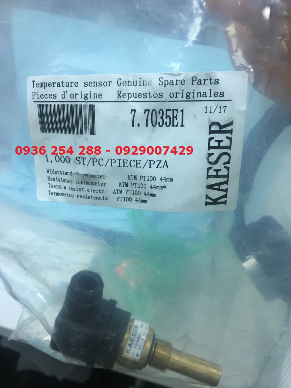 Cảm biến nhiệt độ Kaeser 7.7035E1 cho máy nén khí