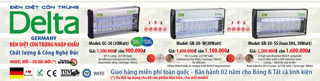 đèn diệt côn trùng Delta (Germany) GB30 Full Inox
