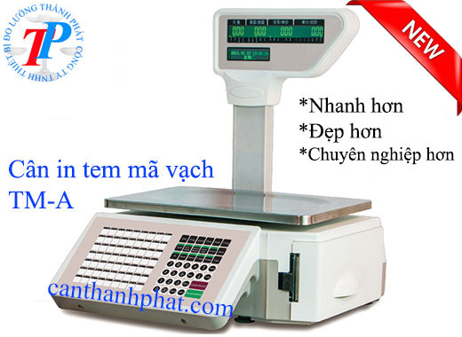 Cân điện tử tính giá in tem dán mã vạch TM-A 30kg/10g
