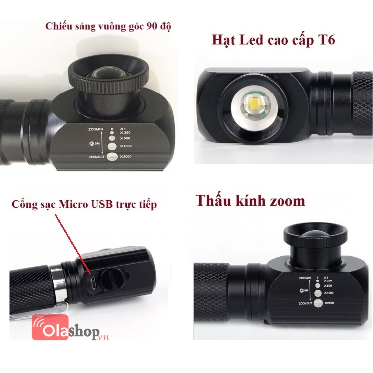 Đèn pin đa năng Cree T6 Full box
