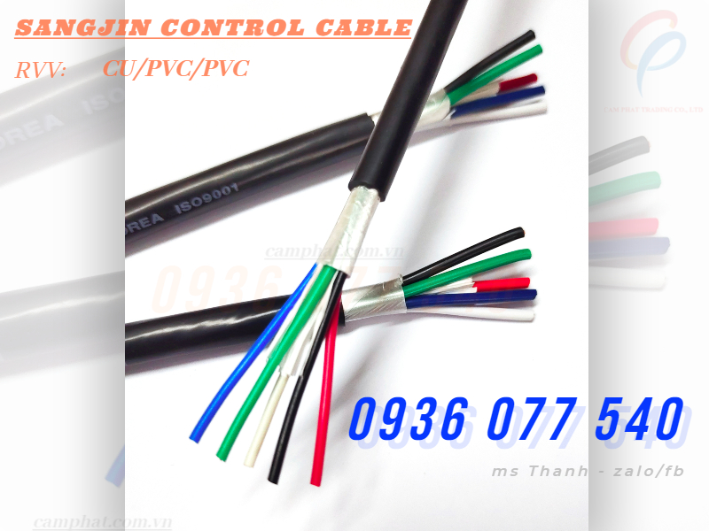 Cáp điều khiển Sangjin 5C x 0.5 SQMM - cáp điều khiển không chống nhiễu RVV