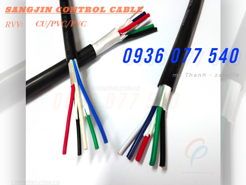 Cáp điều khiển Sangjin 5C x 0.5 SQMM - cáp điều khiển không chống nhiễu RVV