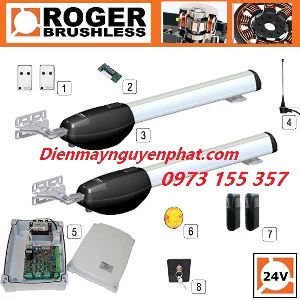Cổng tự động cánh tay đòn Roger - Italia