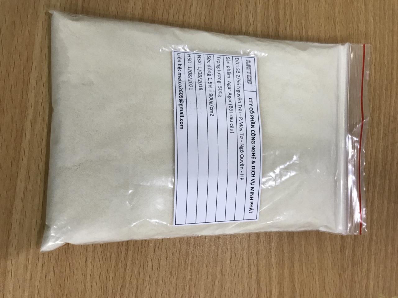 Bột rong câu - Agar powder (Sức đông 900g/cm2)