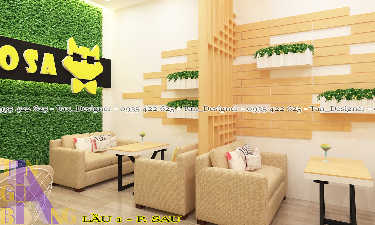 Thiết kế nội thất quán trà sữa Mimosa - Chi nhánh Gò Vấp