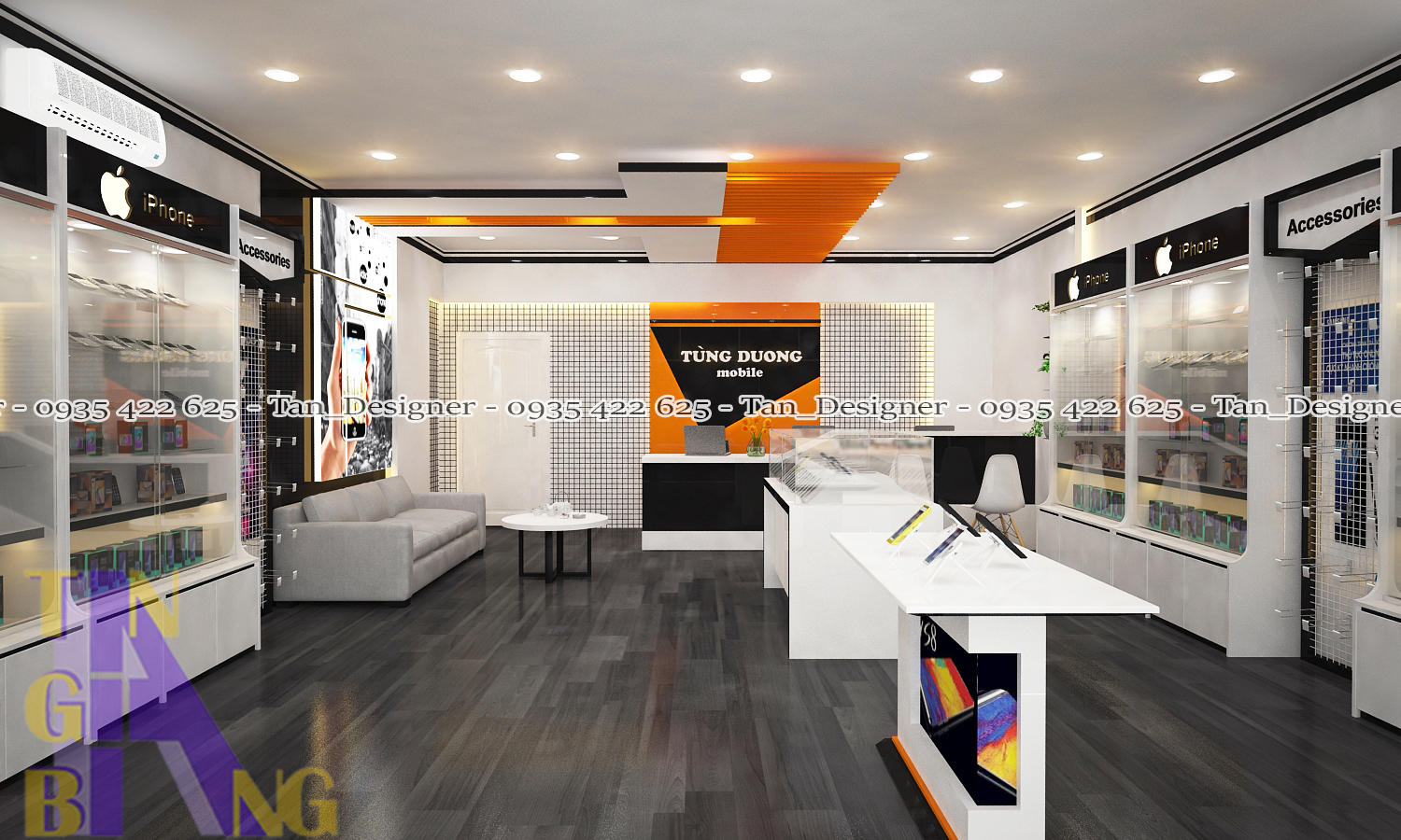 Thiết kế và thi công shop điện thoại Tùng Dương 3