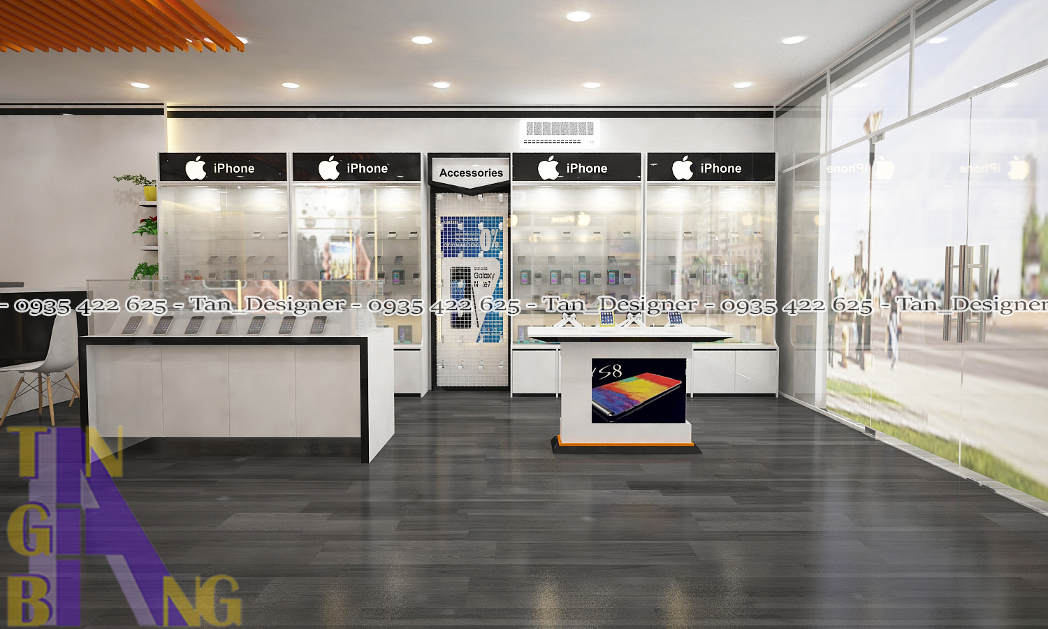 Thiết kế và thi công shop điện thoại Tùng Dương 3
