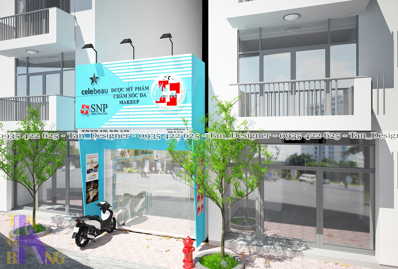 Thiết kế và thi công shop mỹ phẩm Phương