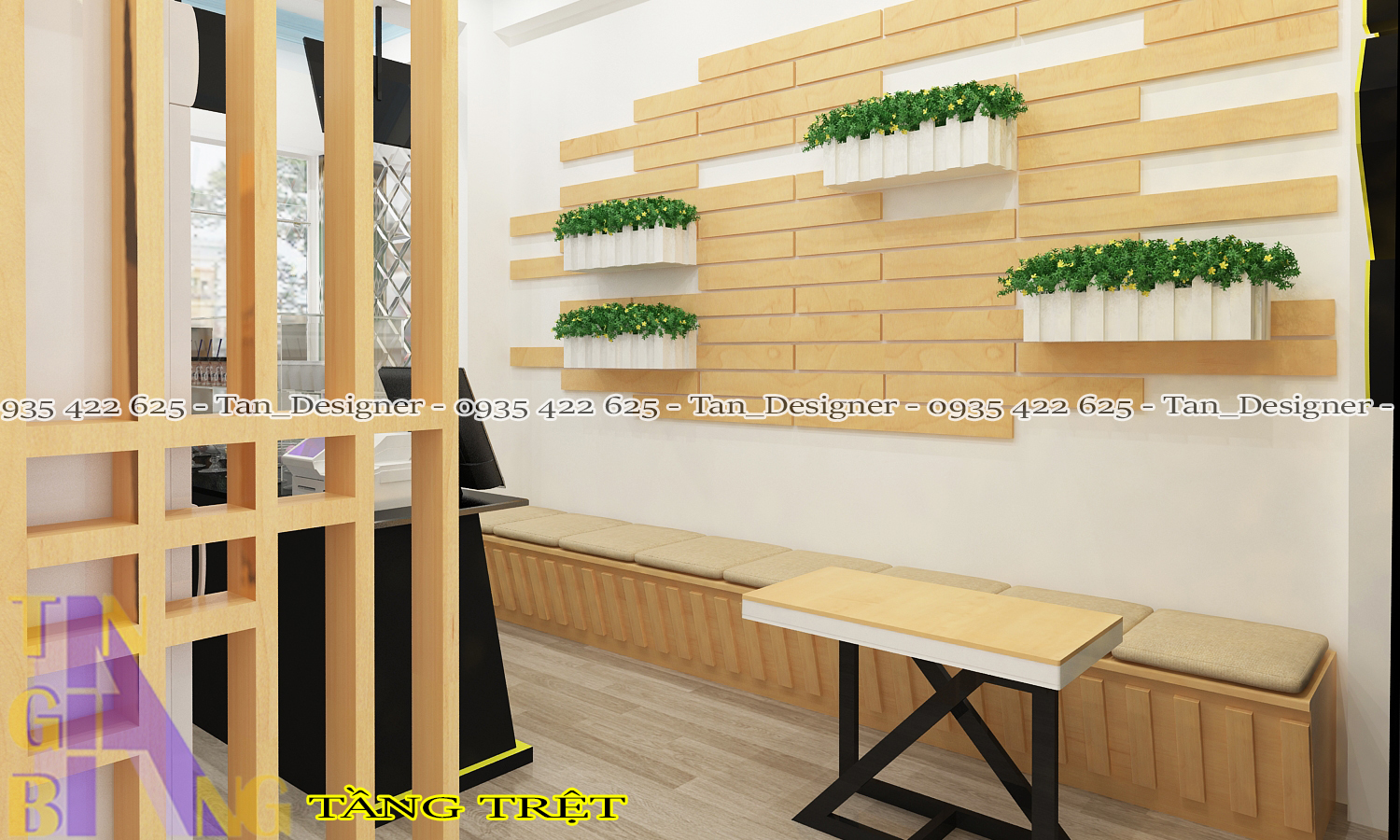 Thiết kế nội thất quán trà sữa Mimosa - Chi nhánh Gò Vấp
