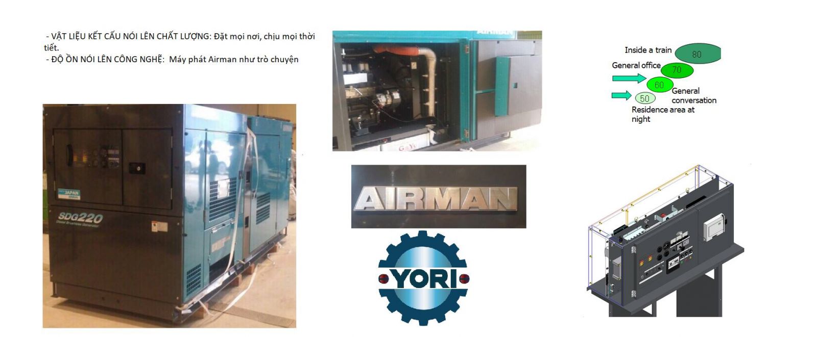 Máy nén khi Airman loại xe kéo/ Dòng PDS