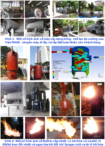 Hệ thống máy sấy cà phê sử dụng năng lượng nhiệt từ lò khí hóa vỏ cà phê
