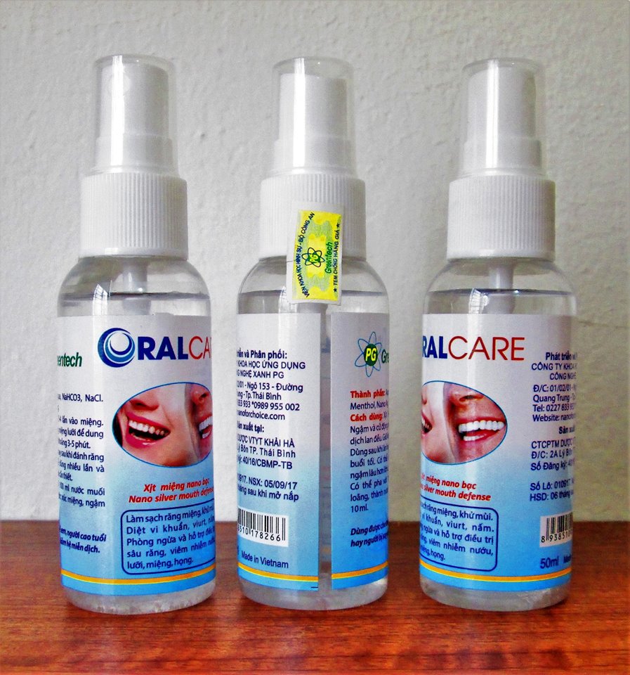 Oralcare - Nano bạc chăm sóc răng miệng PG Greentech 2 in 1